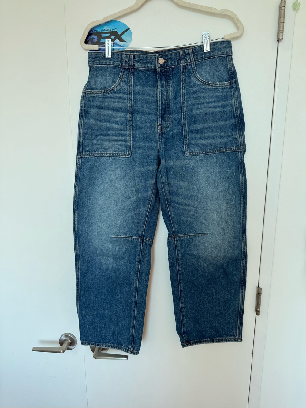 Madewell Women's Blue Cropped Carpenter Jeans